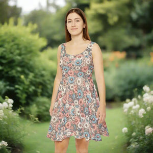 Pastel Floral Skater Dress - Enchanting Runway Style - Dipaliz - Dresses