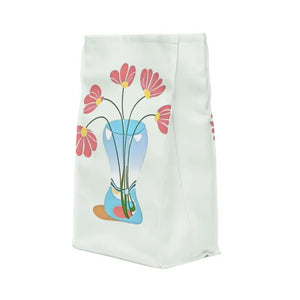 Accessories - Polyester Lunch Bag Red Flowers in a Vase Design - Dipaliz 11.75’’ × 7.25’’ 4.75’’