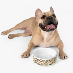 Dog Paw Print Pet Bowl - Porcelain Feeding Dish - Dipaliz - 16oz - Bowls Feeders & Waterers