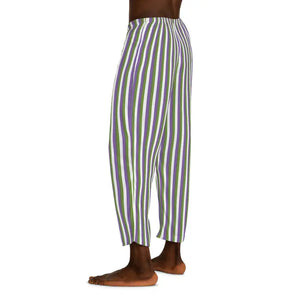 Men’s Pajama Pants Purple Stripes Comfort Loungewear - Dipaliz - Pajamas