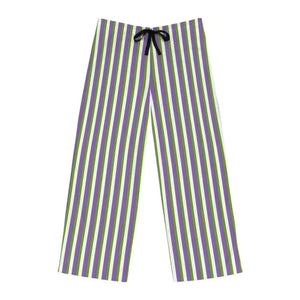 Men’s Pajama Pants Purple Stripes Comfort Loungewear - Dipaliz - s / White Stitching - Pajamas