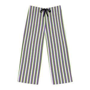 Men’s Pajama Pants Purple Stripes Comfort Loungewear - Dipaliz - Xl / White Stitching - Pajamas