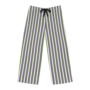 Men’s Pajama Pants Purple Stripes Comfort Loungewear - Dipaliz - Xs / White Stitching - Pajamas