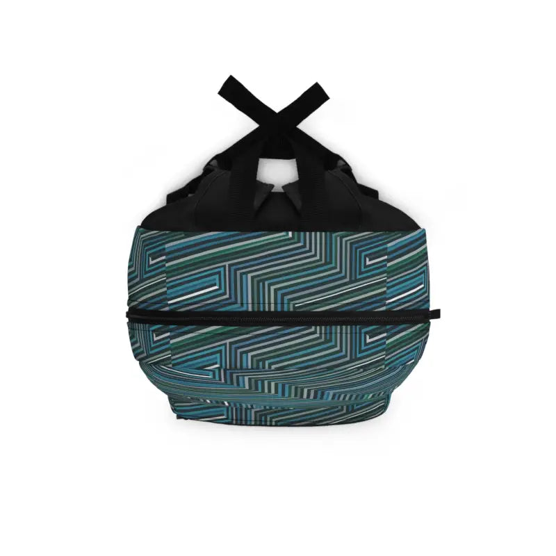 Explore in Style: Roomy Blue Backpack with Abstract Lines - one Size Bags