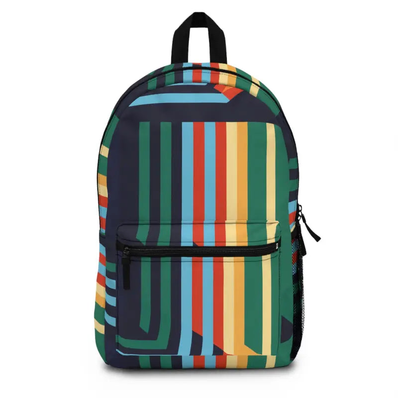 Roomy & Durable Colorful Lines Pattern Backpack - one Size Bags