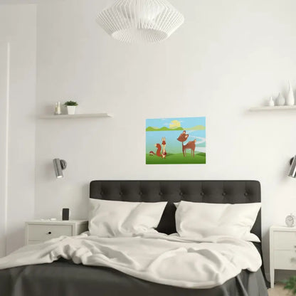 Satin Cartoon Animal Posters for Trendy Spaces - Poster