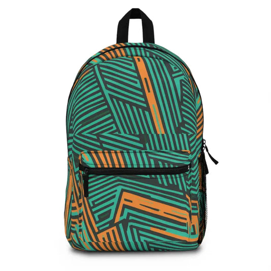 Vibrant Abstract Lines Backpack: Spacious and Eco-friendly - one Size Bags