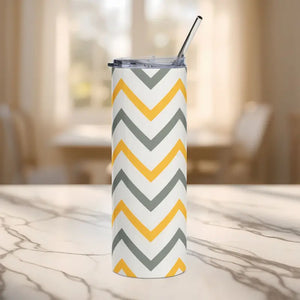 Stainless Steel Tumbler Chevron Swirl Dipaliz Quality Design - 20oz / White - Tumblers