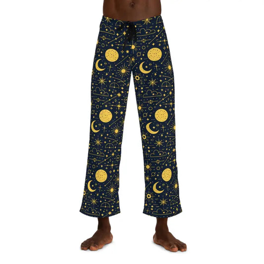 Unlock Cozy Nights with Sun Moon & Stars Pajama Pants - Xs / White Stitching Pajamas