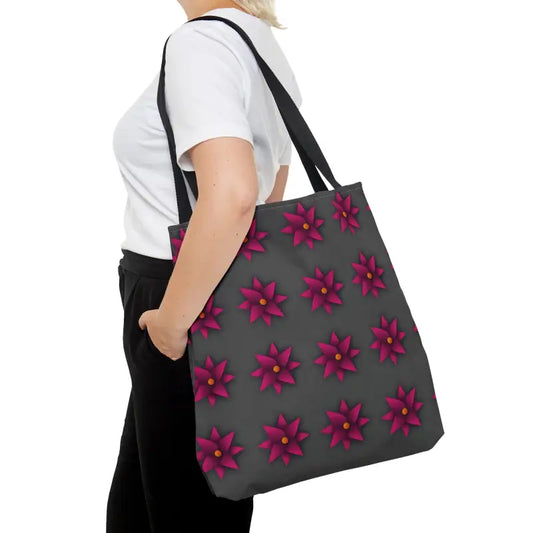 Stun in Style with Cozy Blossom Magenta Flowers Tote Bag - Large Bags