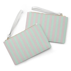 Pink Striped Clutch with Saffiano Finish and Loop Handle - Dipaliz - one Size - Bags