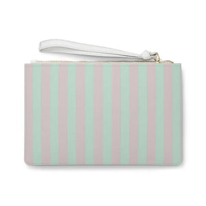 Pink Striped Clutch with Saffiano Finish and Loop Handle - Dipaliz - one Size - Bags