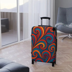 Stylish Travel Suitcase Colorful Swirl Design - Dipaliz - Suitcases