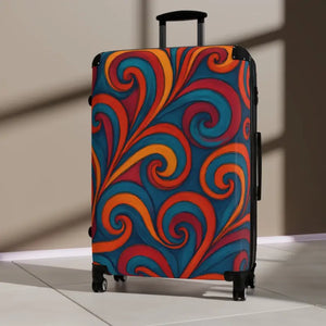 Stylish Travel Suitcase Colorful Swirl Design - Dipaliz - Suitcases