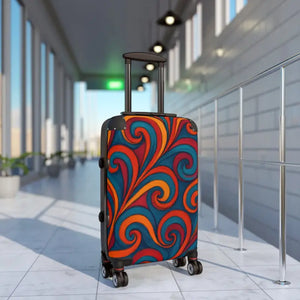 Stylish Travel Suitcase Colorful Swirl Design - Dipaliz - Small / Black - Suitcases