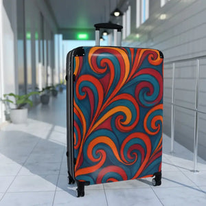 Stylish Travel Suitcase Colorful Swirl Design - Dipaliz - Suitcases