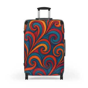 Stylish Travel Suitcase Colorful Swirl Design - Dipaliz - Large / Black - Suitcases