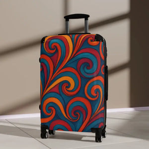 Stylish Travel Suitcase Colorful Swirl Design - Dipaliz - Suitcases