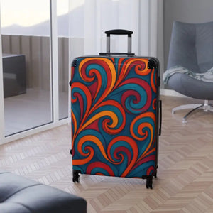 Stylish Travel Suitcase Colorful Swirl Design - Dipaliz - Suitcases