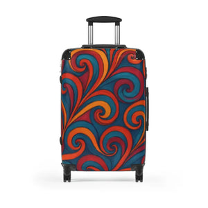 Stylish Travel Suitcase Colorful Swirl Design - Dipaliz - Medium / Black - Suitcases