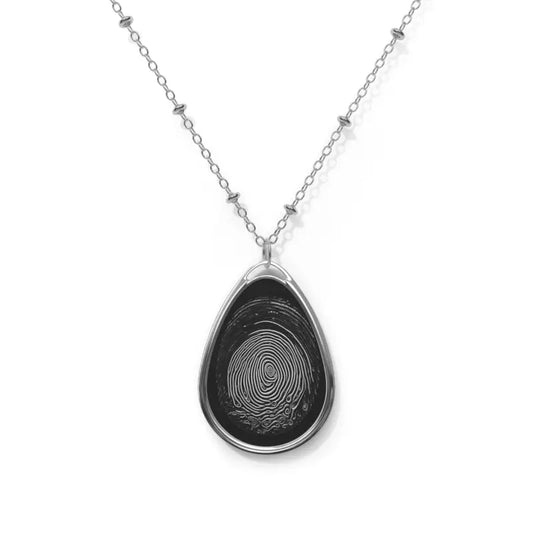 Chic Thumb Print Necklace in Durable Zinc Alloy - one Size / Silver Accessories