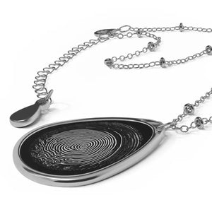Unique Thumb Print Zinc Alloy Necklace - Chic Design - Dipaliz - one Size / Silver - Necklaces