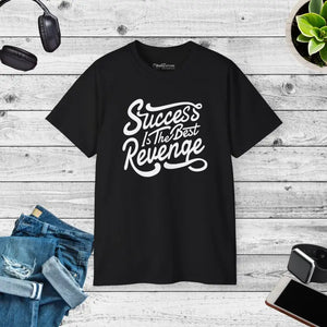 Success is the Best Revenge Typography Tee Cotton T-shirt - Dipaliz - Black / s - T-shirts