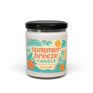 Summer Breeze Scented Soy Candle Cotton Wick - Dipaliz - Coconut Cream + Cardamom / 9oz - Candles
