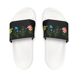 Women’s Pu Slide Sandals Floral Design Summer Comfort - Dipaliz