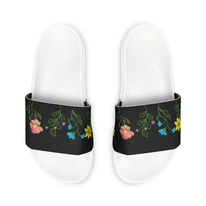 Women’s Pu Slide Sandals Floral Design Summer Comfort - Dipaliz