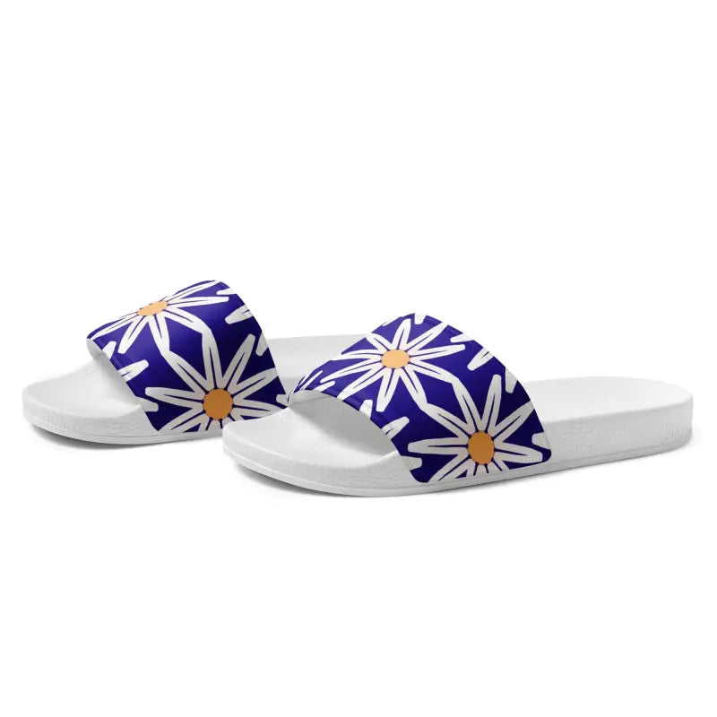 Summer Vibes: Women’s Blue Pattern Slides for Ultimate Fun - Shoes