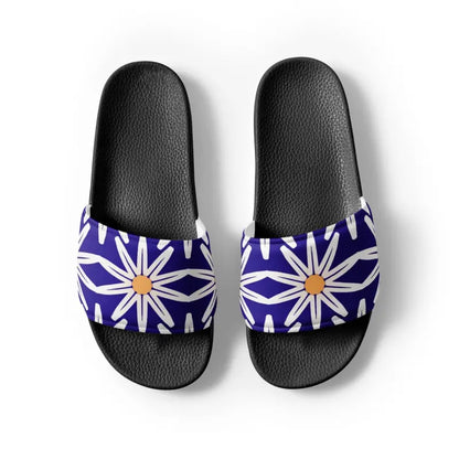 Summer Vibes: Women’s Blue Pattern Slides for Ultimate Fun - Shoes