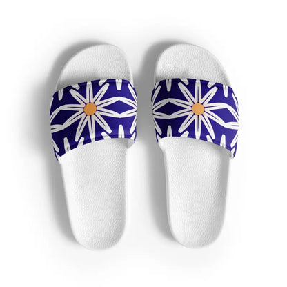 Summer Vibes: Women’s Blue Pattern Slides for Ultimate Fun - White / 5.5 Shoes