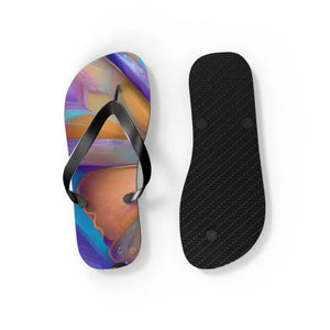Unisex Flip Flops - Butterfly Purple Orange Rubber Sole - Dipaliz - Slippers