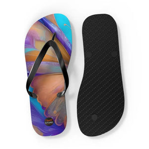 Unisex Flip Flops - Butterfly Purple Orange Rubber Sole - Dipaliz - Slippers
