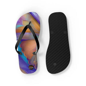 Unisex Flip Flops - Butterfly Purple Orange Rubber Sole - Dipaliz - Slippers