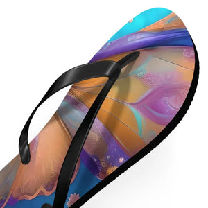 Unisex Flip Flops - Butterfly Purple Orange Rubber Sole - Dipaliz - Slippers