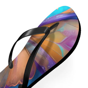 Unisex Flip Flops - Butterfly Purple Orange Rubber Sole - Dipaliz - Slippers