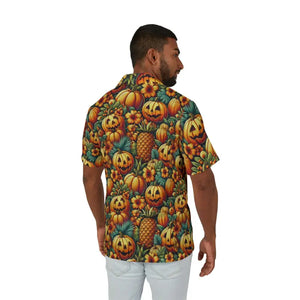 Hawaiian Camp Shirt Jack Lantern Palm Leaves Summer Party Dipaliz - Shirts