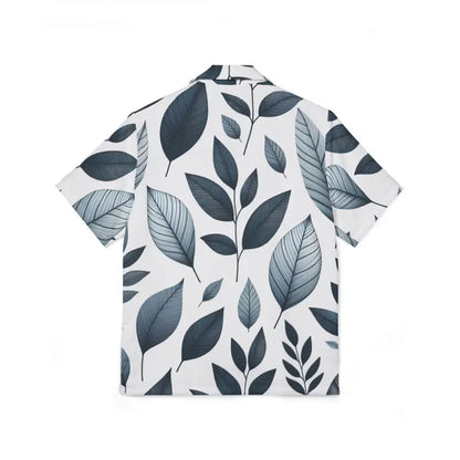 Summer Vibes: Men’s Hawaiian Camp Shirt - Leaf Print - Shirts