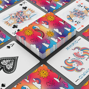 Rainbow Poker Playing Cards - 300gsm Premium Card Deck - Dipaliz - 2.5’’ x 3.5’’ / White / Semi Glossy - Games