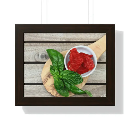 Elevate your Space with our Sun Dried Tomatoes Framed Poster - 14″ × 11″ / Walnut