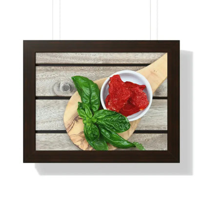 Elevate your Space with our Sun Dried Tomatoes Framed Poster - 16″ × 12″ / Walnut