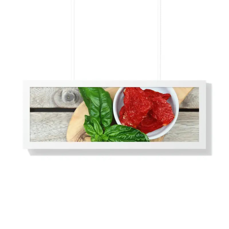 Elevate your Space with our Sun Dried Tomatoes Framed Poster - 36″ × 12″ / White