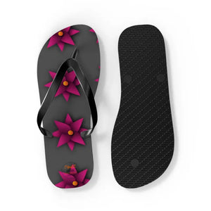 Unisex Flip Flops Pink Flowers Bold Summer Style - Dipaliz - Slippers