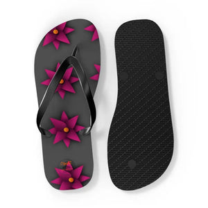 Unisex Flip Flops Pink Flowers Bold Summer Style - Dipaliz - Slippers