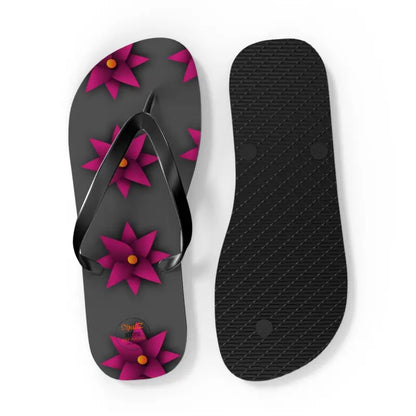 Summer Vibes Unisex Flip Flops - Pink Flower Bliss - Shoes