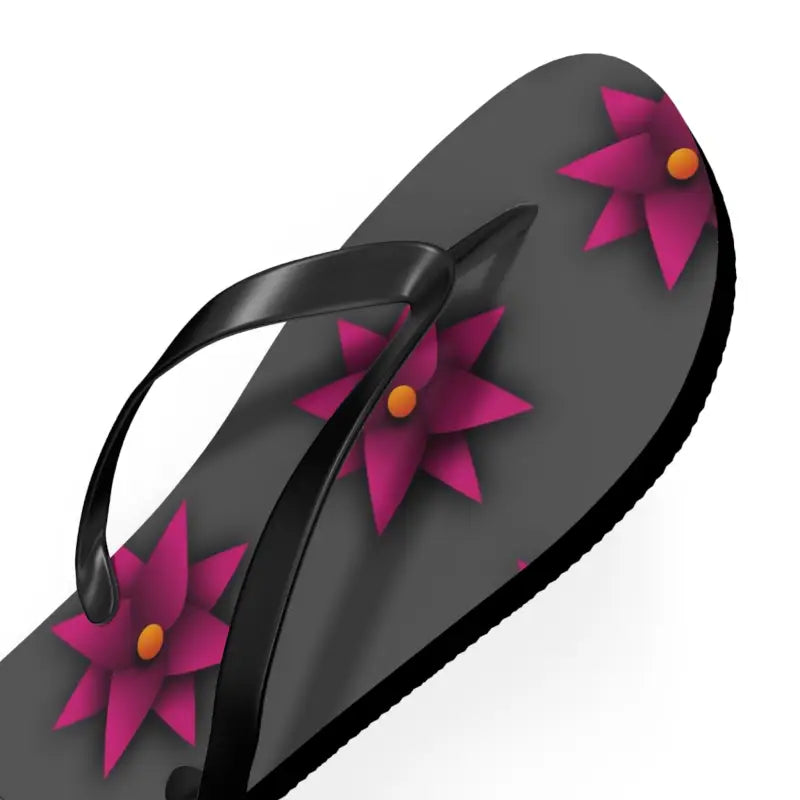 Sun-kissed Pink Flowers Unisex Flip Flops for Summer Bliss - Shoes