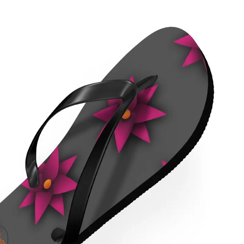 Sun-kissed Pink Flowers Unisex Flip Flops for Summer Bliss - Shoes