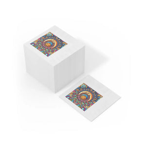 Moon Mandala Paper Napkins – White Coined - Dipaliz